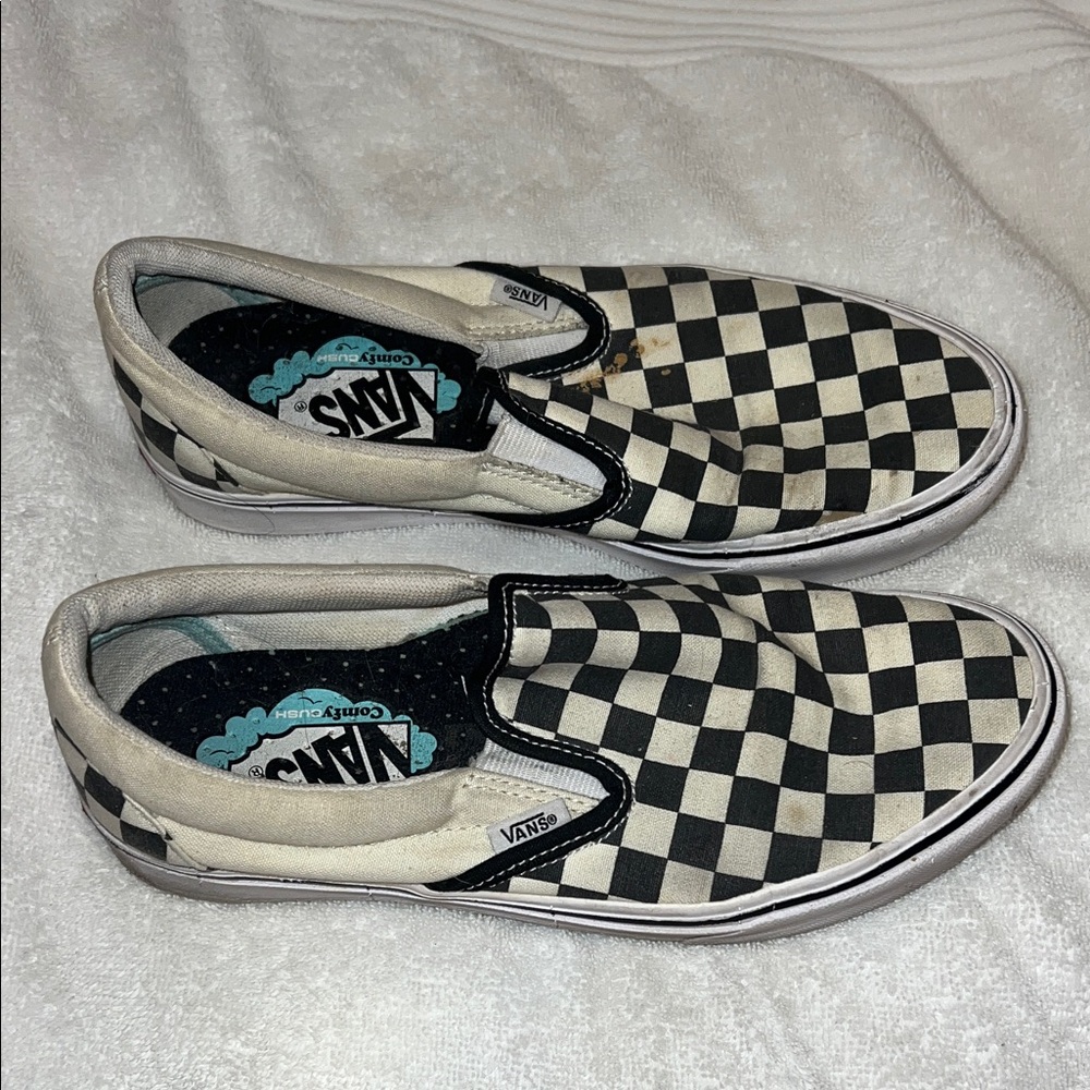 Vans Black and White Checkered Slip-Ons